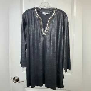 Chicos Metallic Linen Tunic